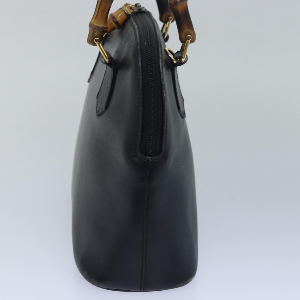 GUCCI Bamboo Hand Bag Leather Black 000 122 0290 bs15679
