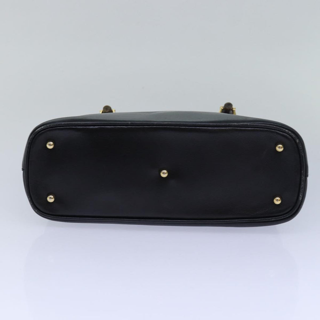 GUCCI Bamboo Hand Bag Leather Black 000 122 0290 bs15679