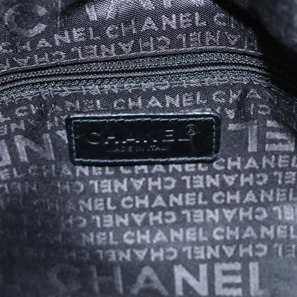 CHANEL Choco Bar Hand Bag Enamel Black CC bs15702