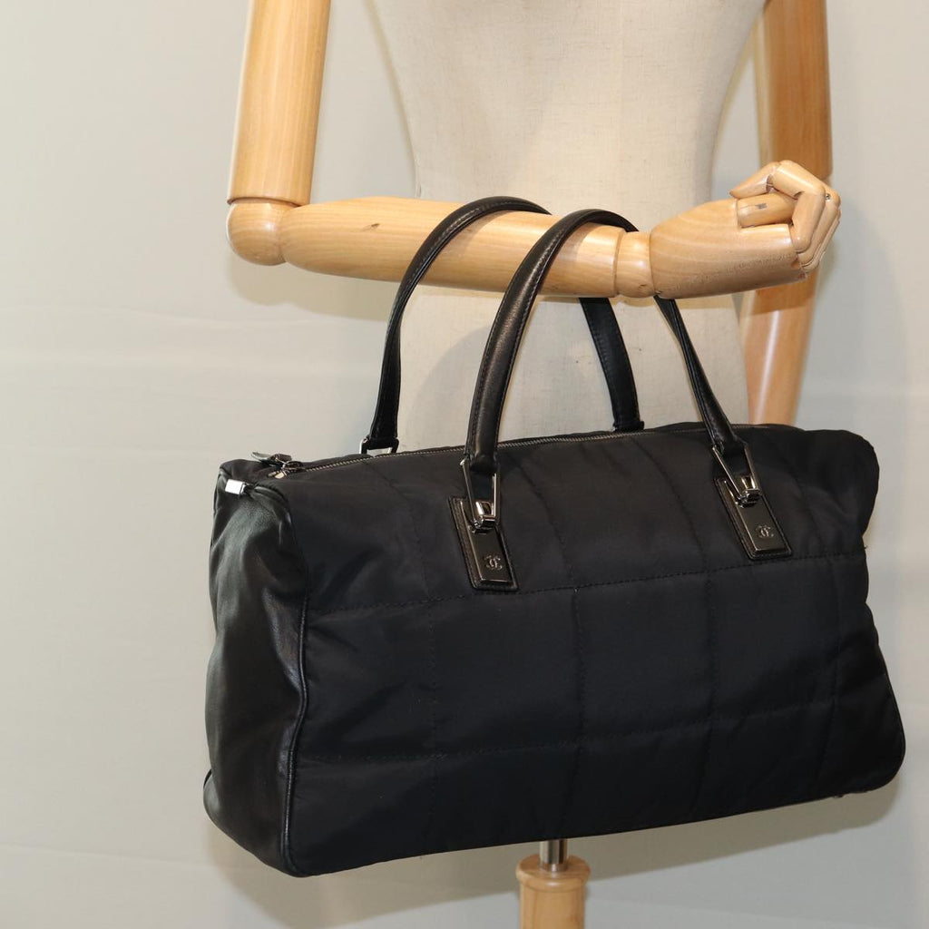 CHANEL Choco Bar Hand Bag Enamel Black CC bs15702