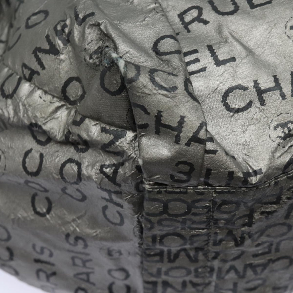 CHANEL Unlimited Hand Bag Nylon Silver CC bs15705