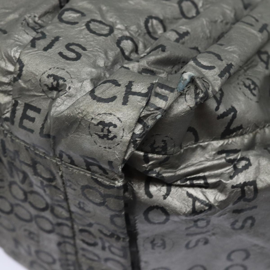 CHANEL Unlimited Hand Bag Nylon Silver CC bs15705