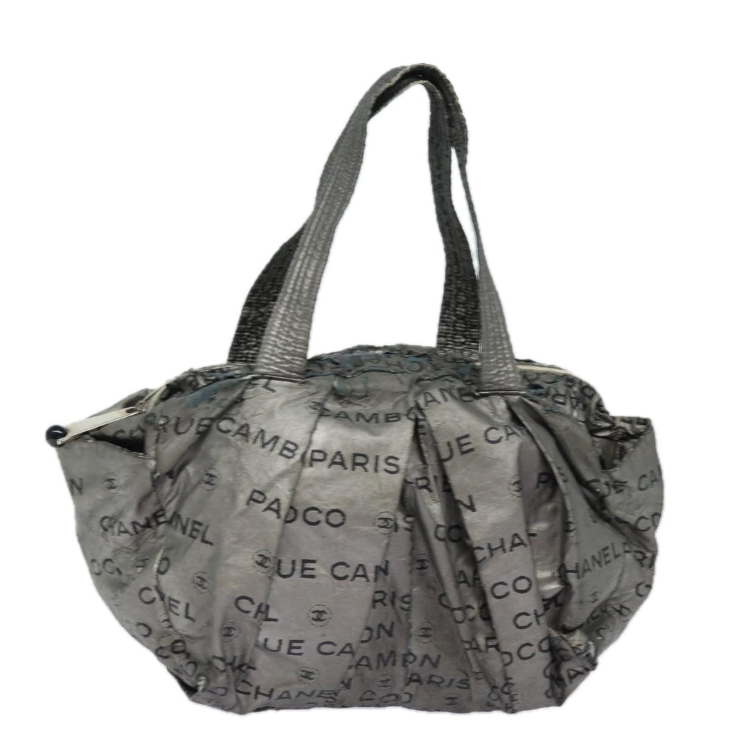CHANEL Unlimited Hand Bag Nylon Silver CC bs15705
