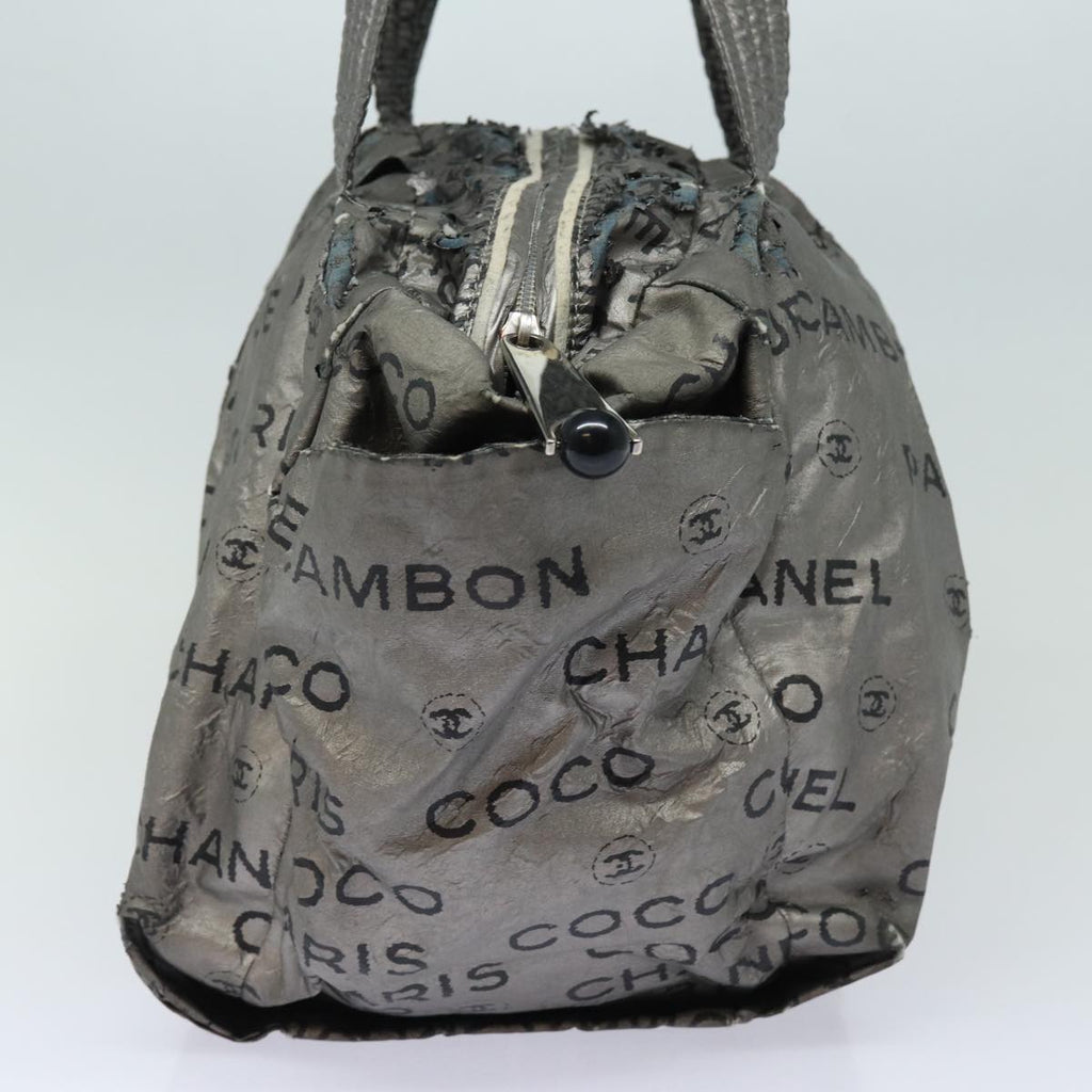 CHANEL Unlimited Hand Bag Nylon Silver CC bs15705