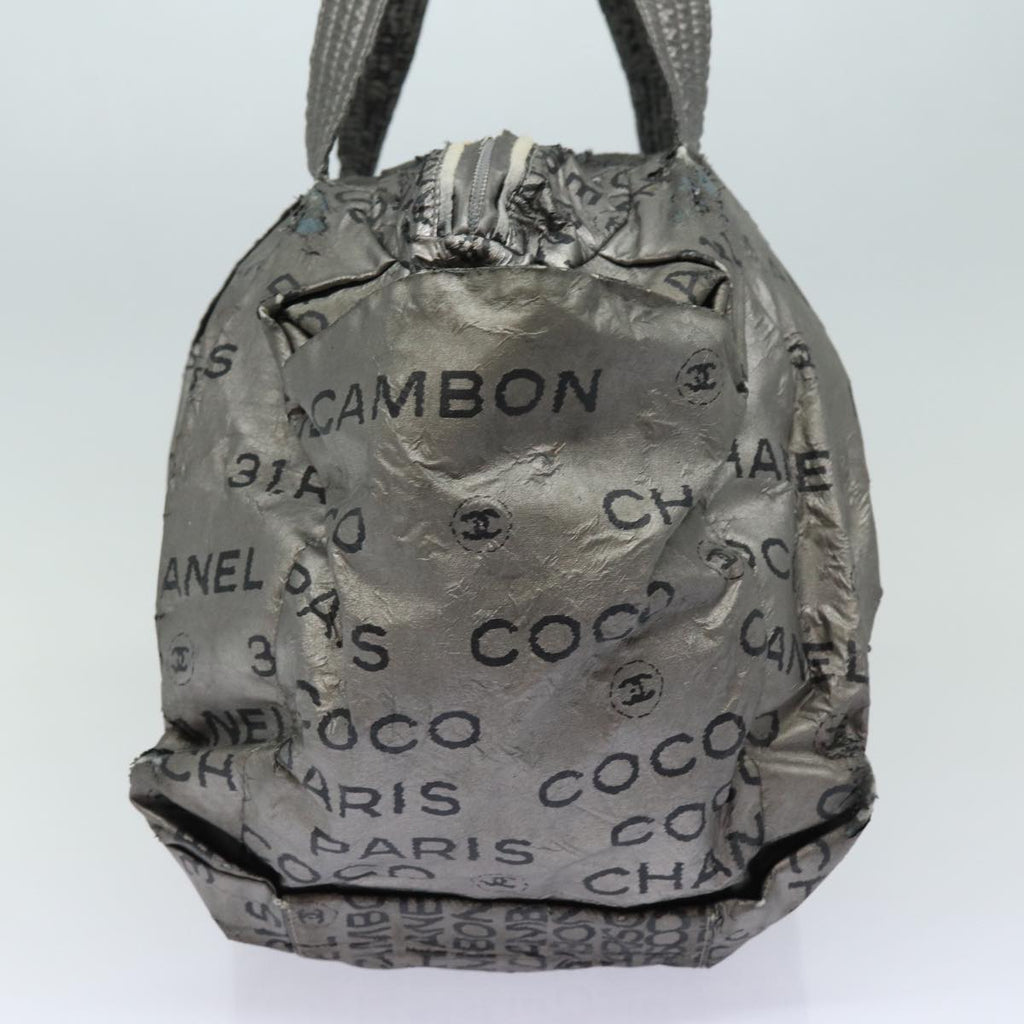 CHANEL Unlimited Hand Bag Nylon Silver CC bs15705