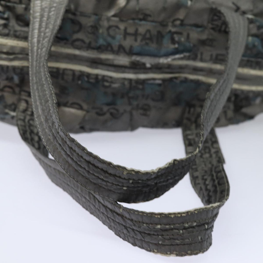 CHANEL Unlimited Hand Bag Nylon Silver CC bs15705