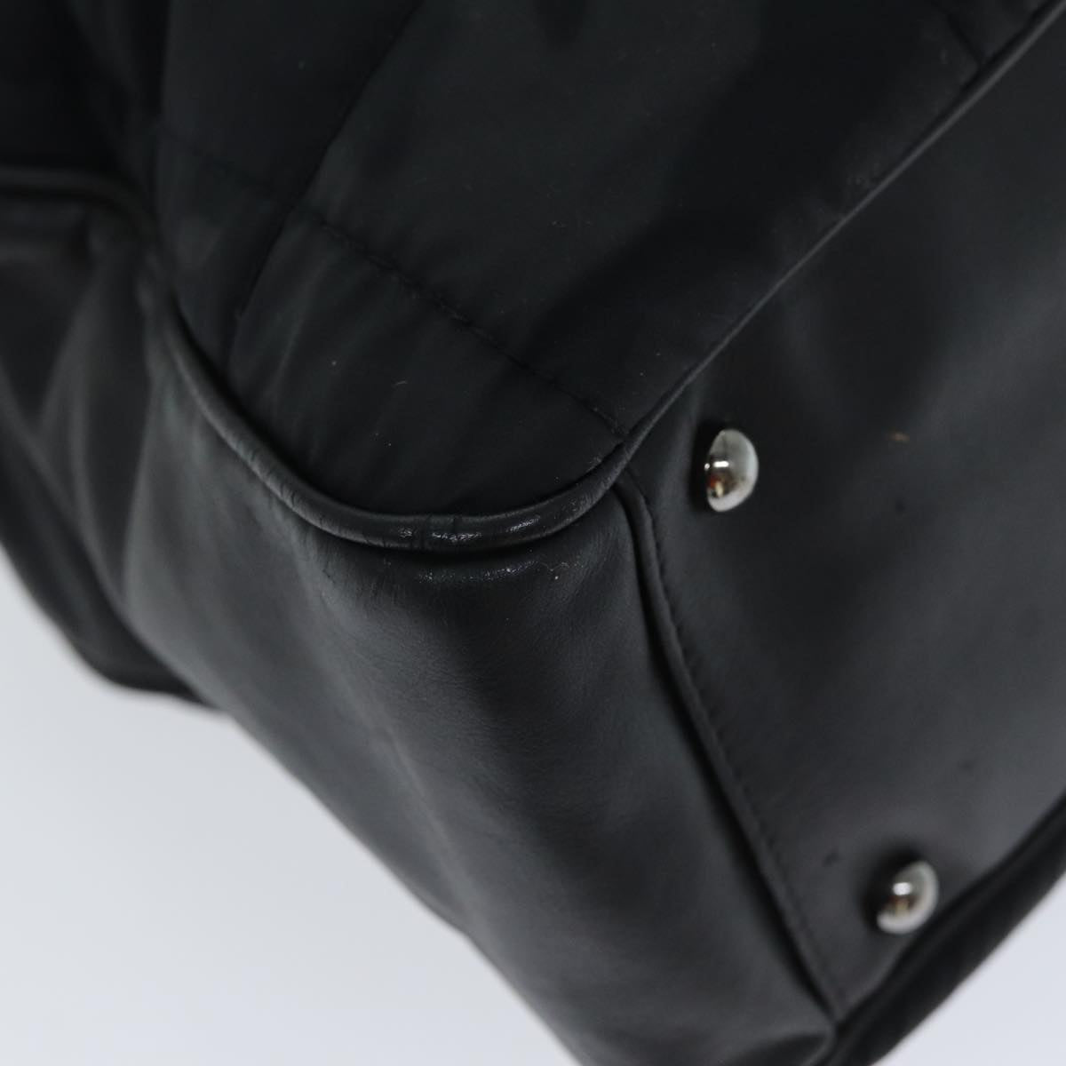 CHANEL Choco Bar Hand Bag Nylon Black CC bs15707