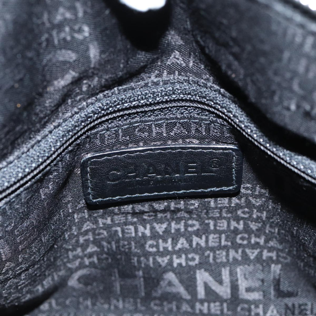 CHANEL Choco Bar Hand Bag Nylon Black CC bs15707