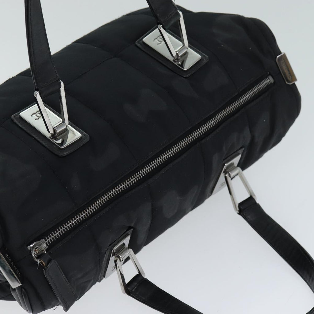 CHANEL Choco Bar Hand Bag Nylon Black CC bs15707