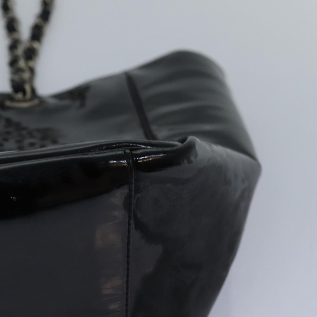 CHANEL Chain Triple Coco Tote Bag Enamel Black CC bs15708