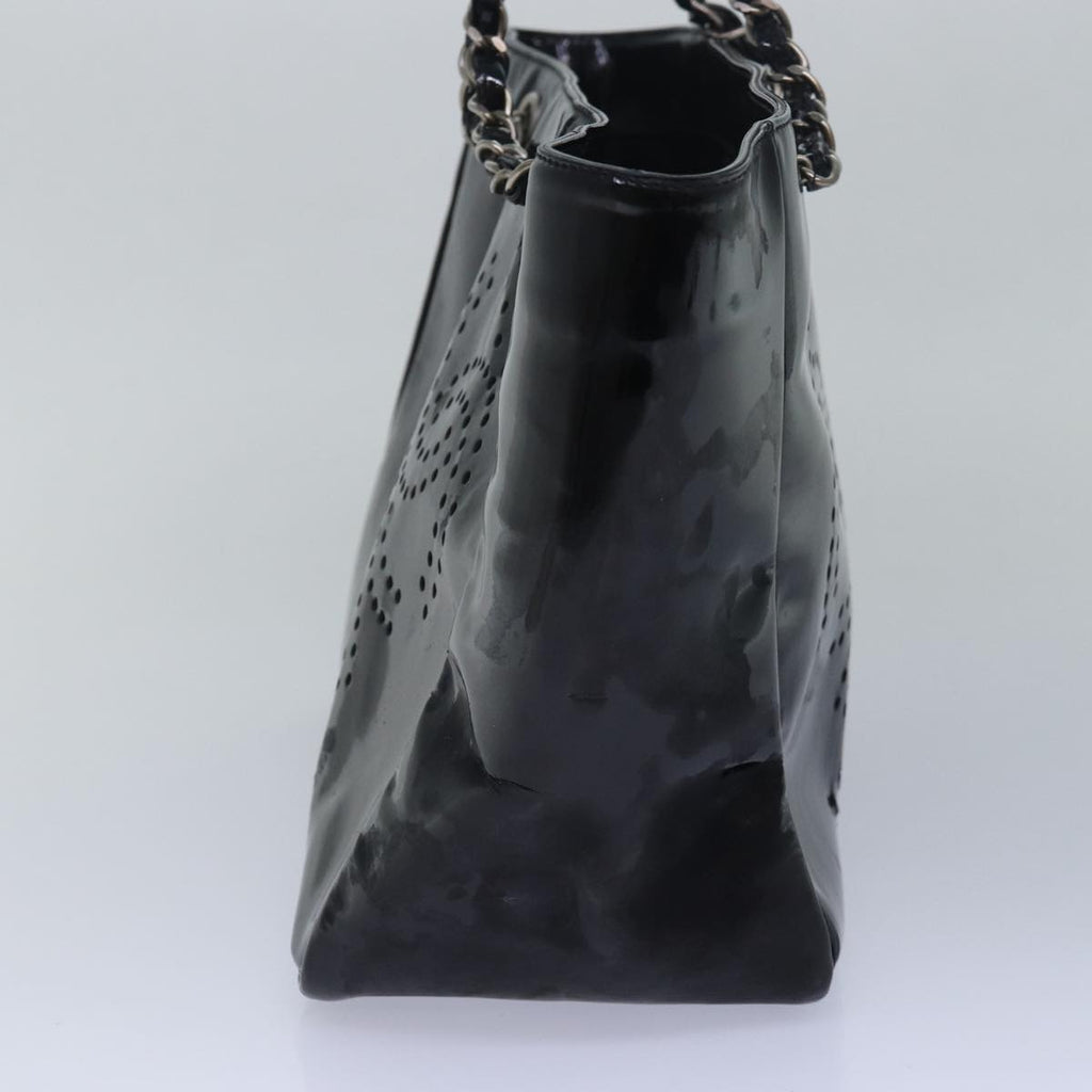 CHANEL Chain Triple Coco Tote Bag Enamel Black CC bs15708