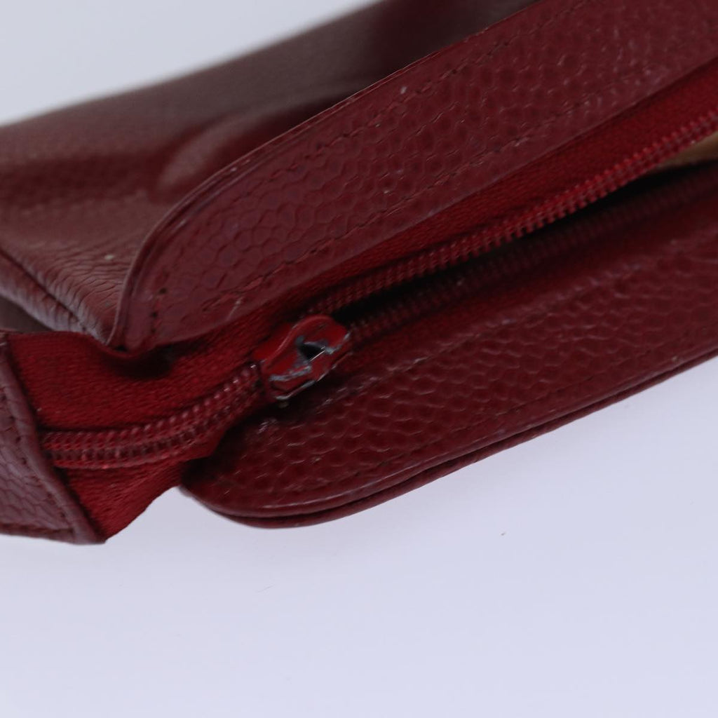 CHANEL COCO Mark Pouch Caviar Skin Red CC bs15766