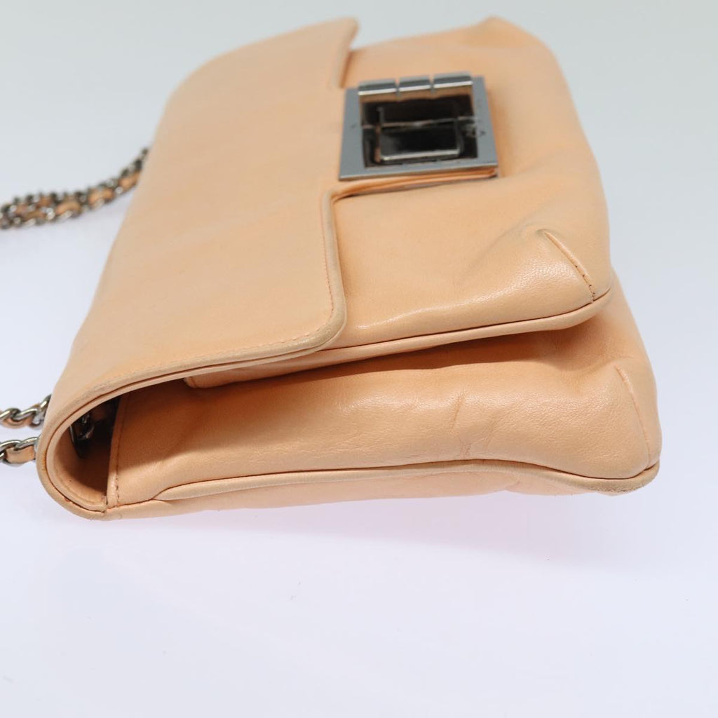 CHANEL Turn Lock Chain Shoulder Bag Lamb Skin Pink CC bs15777