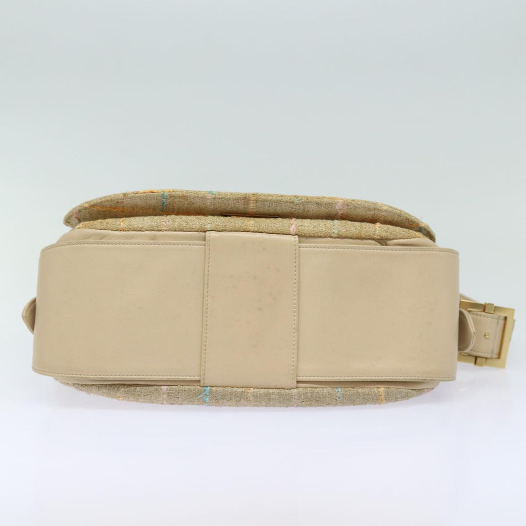 CHANEL Choco Bar Turn Lock Shoulder Bag Wool Multicolor CC bs15780