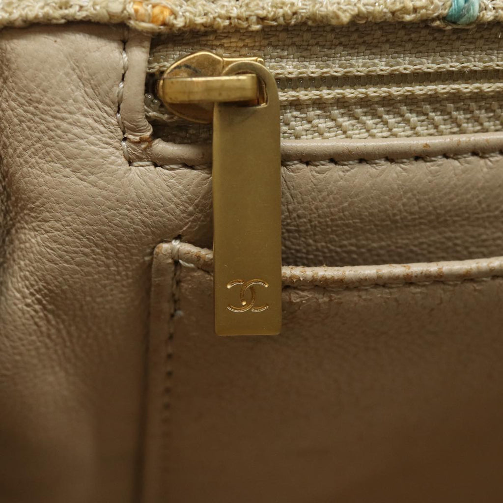 CHANEL Choco Bar Turn Lock Shoulder Bag Wool Multicolor CC bs15780