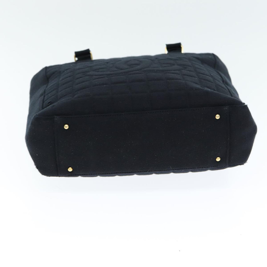 CHANEL Choco Bar Tote Bag Cotton Black CC bs15847