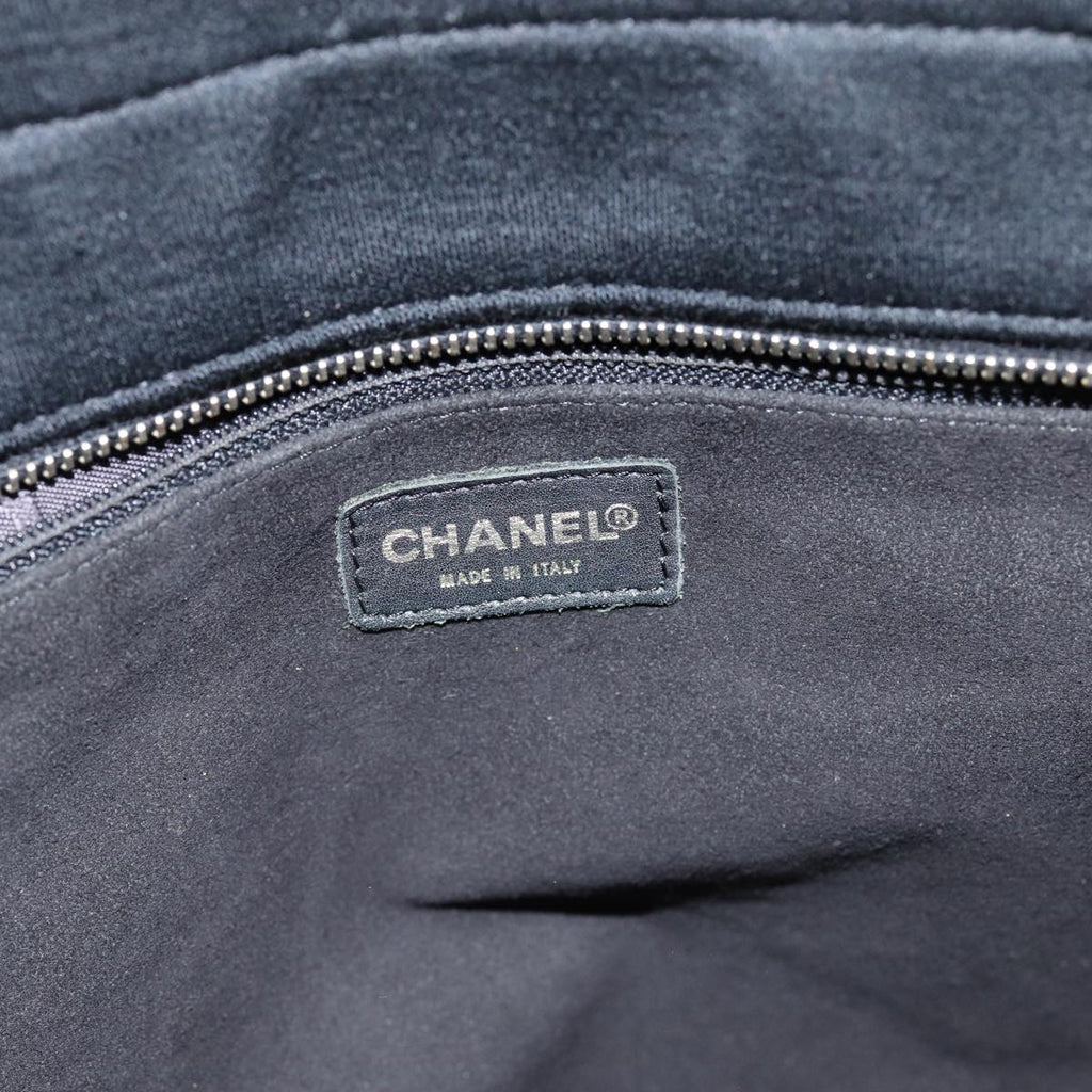 CHANEL Choco Bar Tote Bag Cotton Black CC bs15847