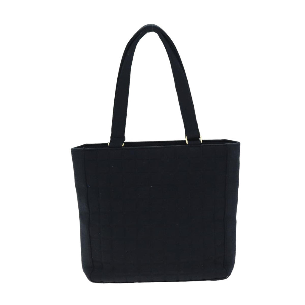 CHANEL Choco Bar Tote Bag Cotton Black CC bs15847