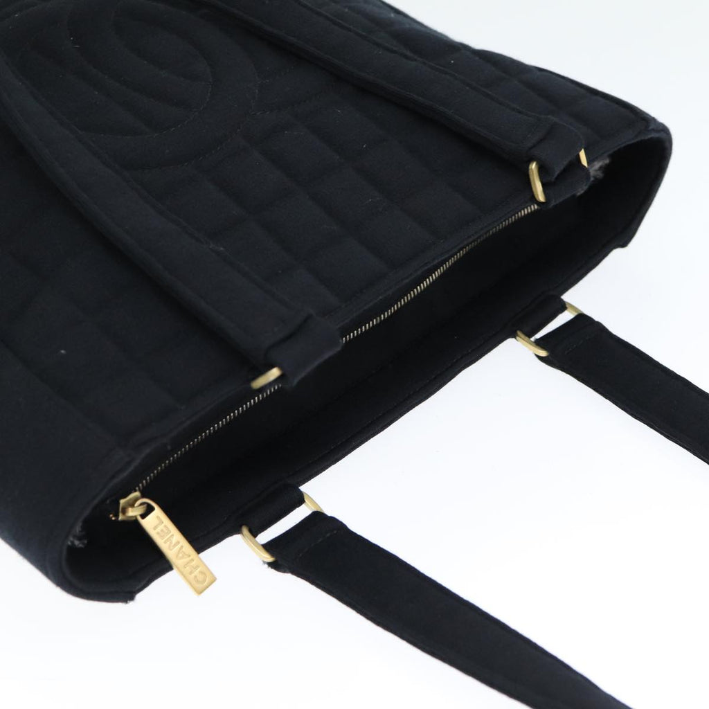 CHANEL Choco Bar Tote Bag Cotton Black CC bs15847