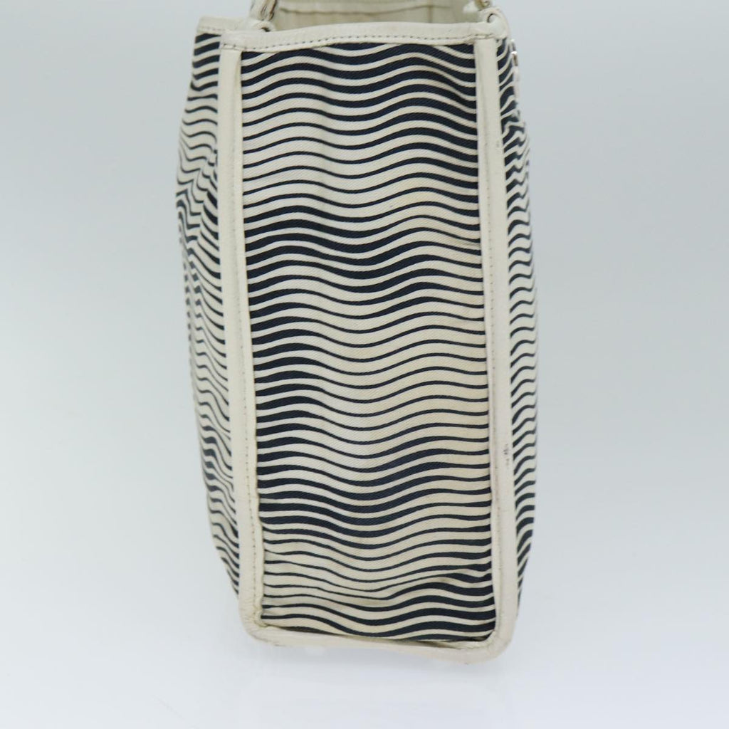 CHANEL Tote Bag Canvas White CC bs15848