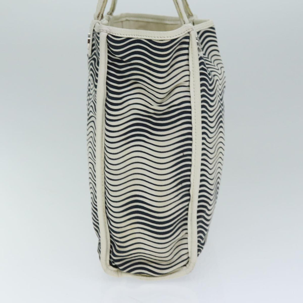 CHANEL Tote Bag Canvas White CC bs15848