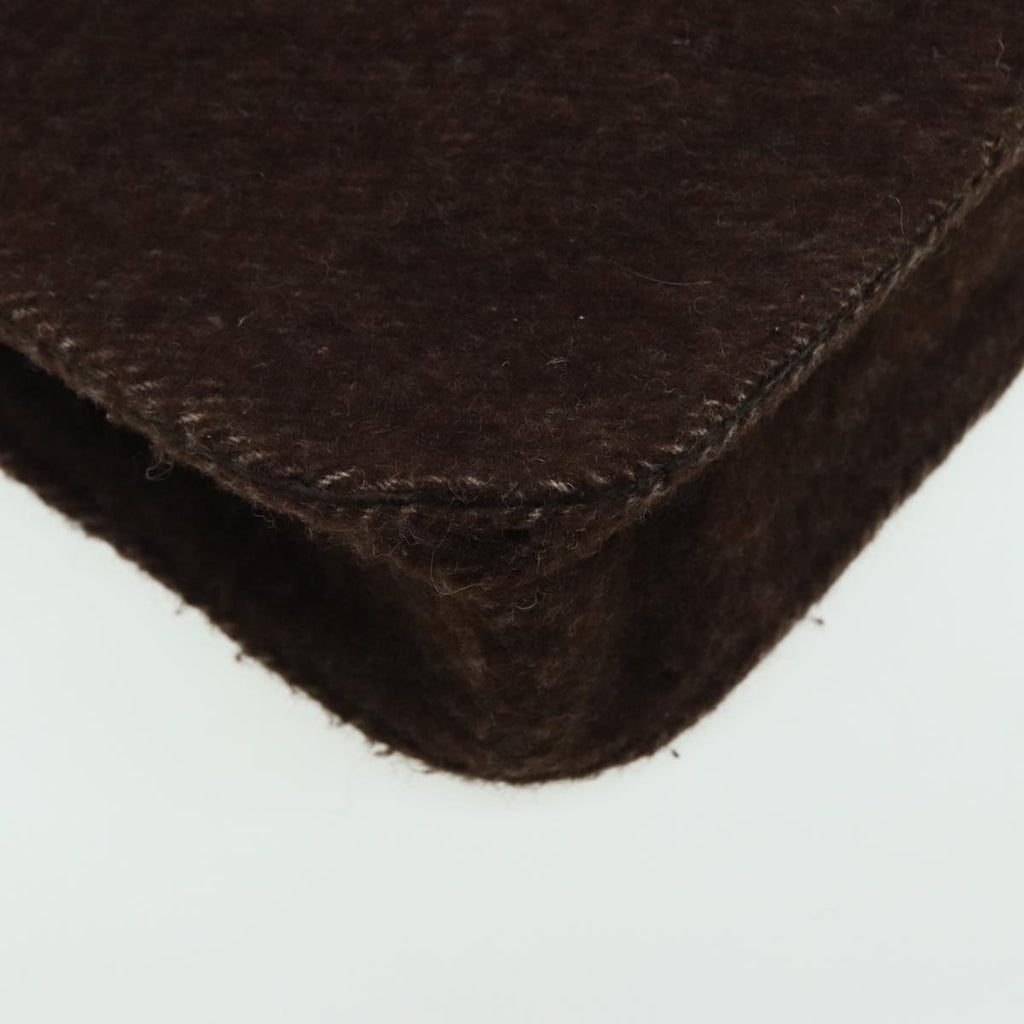 CHANEL Tote Bag Wool Brown CC bs15852