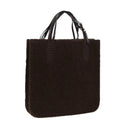 CHANEL Tote Bag Wool Brown CC bs15852