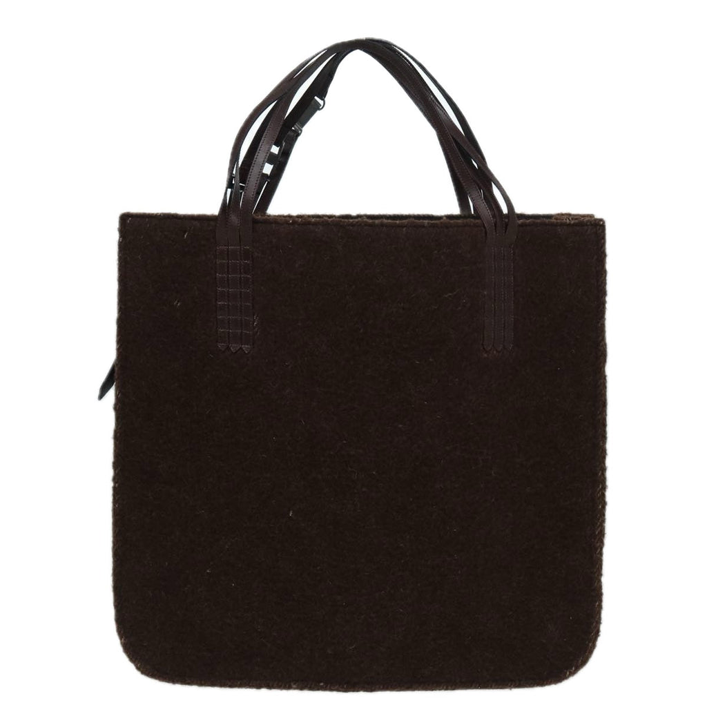 CHANEL Tote Bag Wool Brown CC bs15852