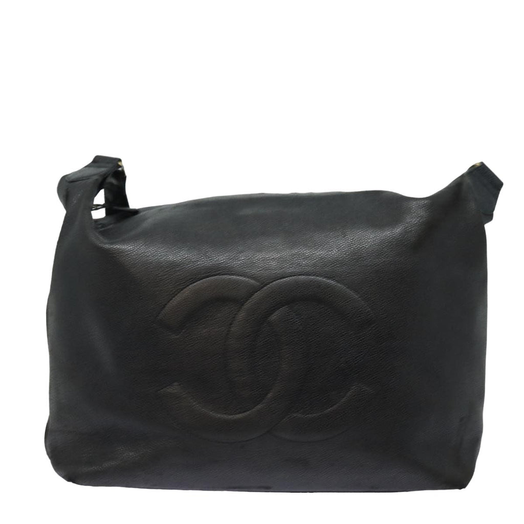 CHANEL COCO Mark Shoulder Bag Caviar Skin Black CC bs15856