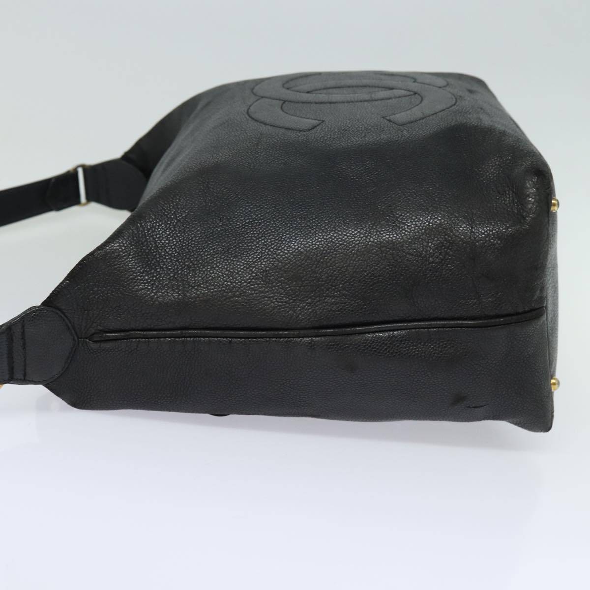 CHANEL COCO Mark Shoulder Bag Caviar Skin Black CC bs15856