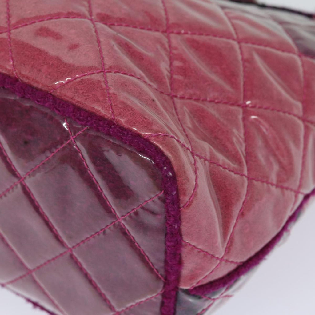 CHANEL Matelasse Chain Tote Bag Vinyl Pink CC bs15858