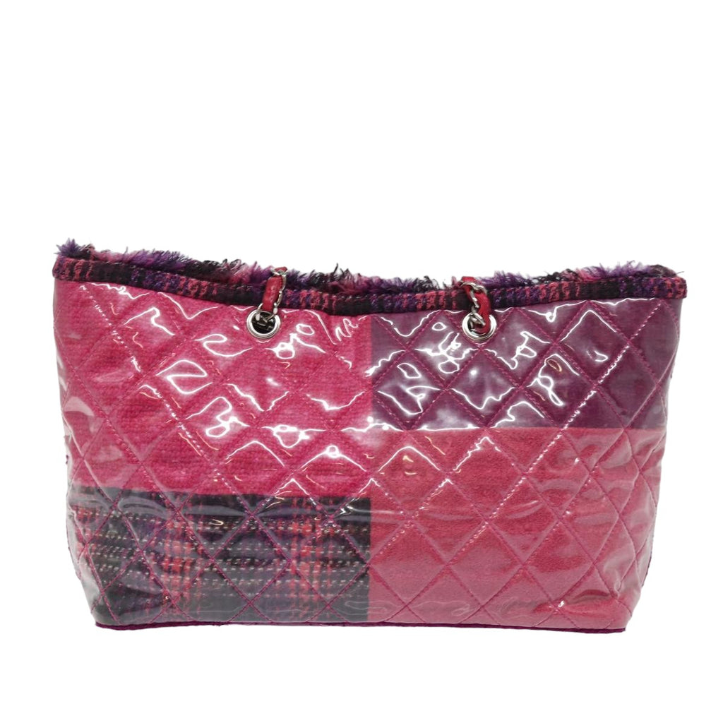 CHANEL Matelasse Chain Tote Bag Vinyl Pink CC bs15858