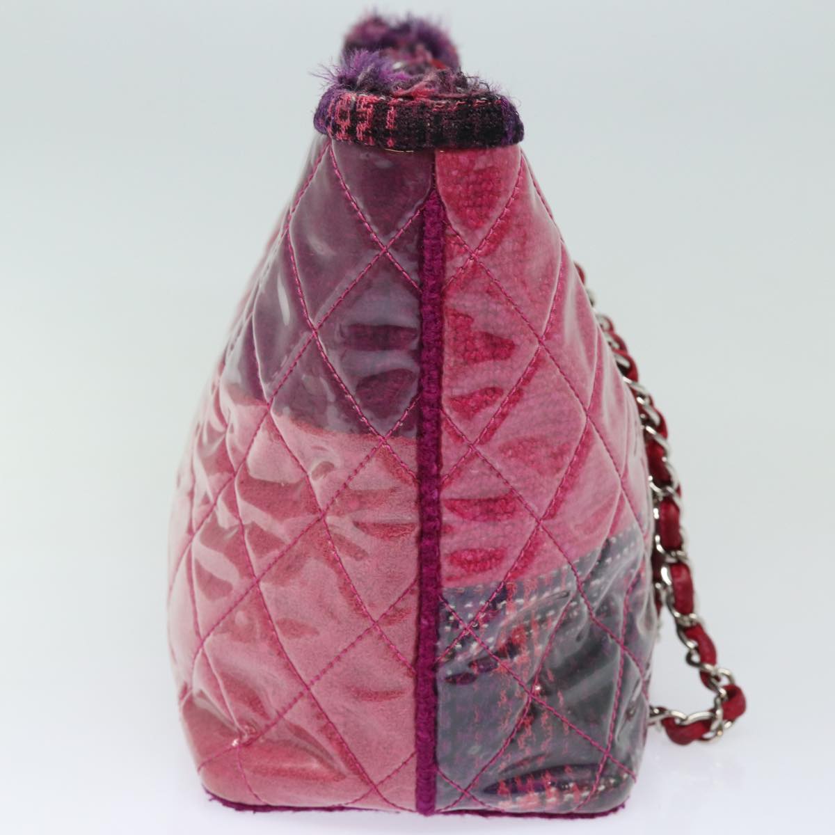 CHANEL Matelasse Chain Tote Bag Vinyl Pink CC bs15858
