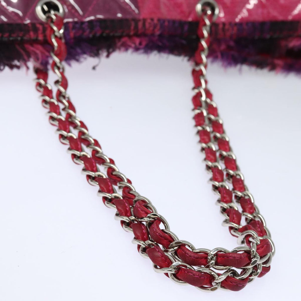 CHANEL Matelasse Chain Tote Bag Vinyl Pink CC bs15858