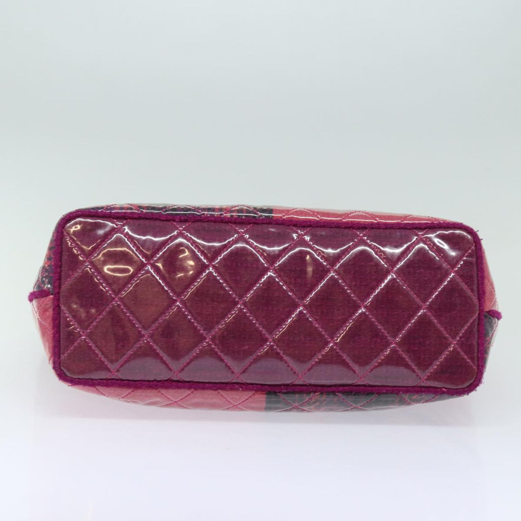 CHANEL Matelasse Chain Tote Bag Vinyl Pink CC bs15858