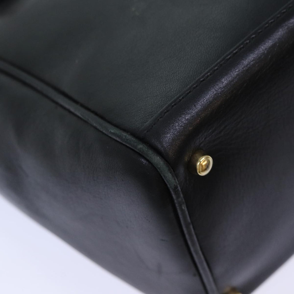 GUCCI Bamboo Hand Bag Leather 2way Black bs15878