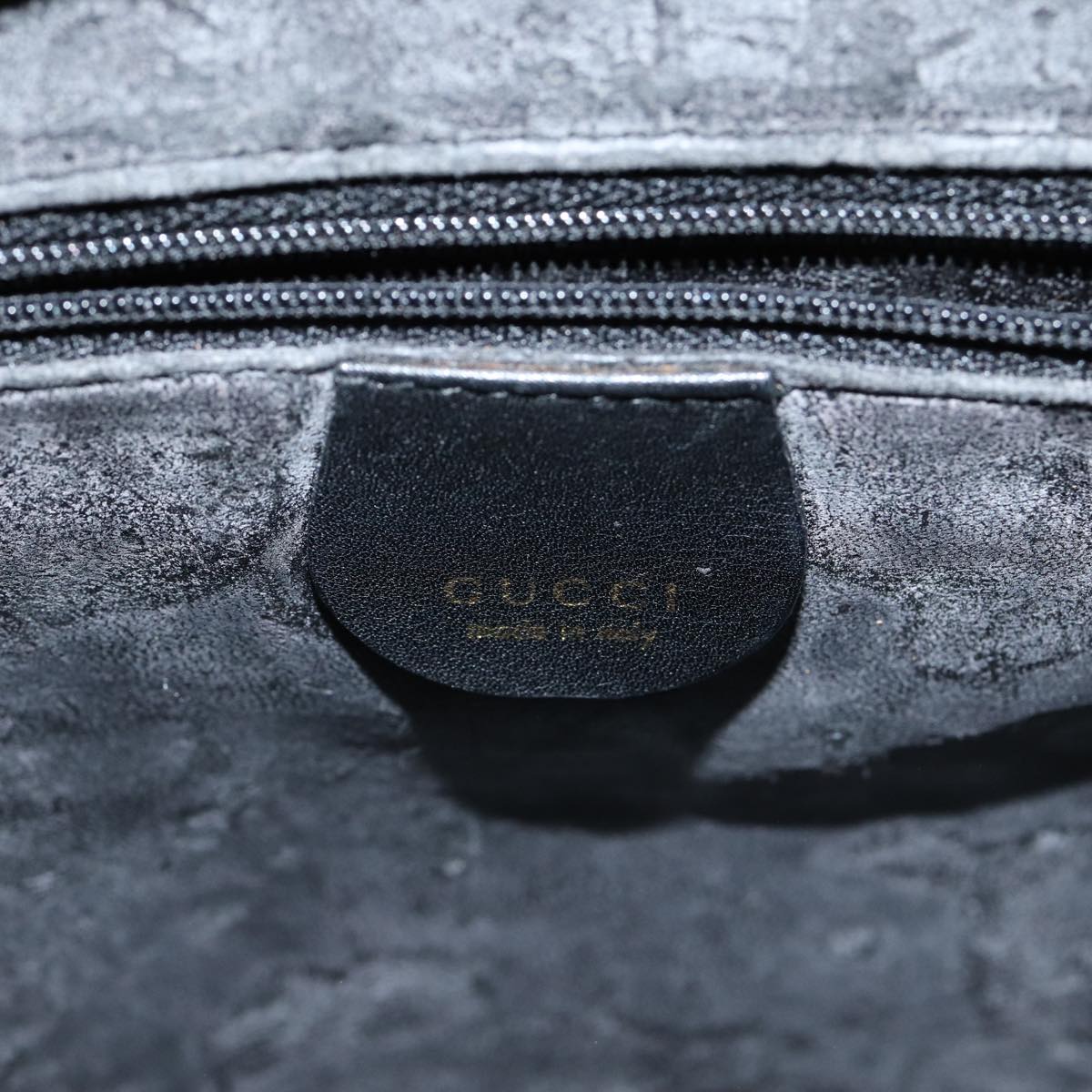 GUCCI Bamboo Hand Bag Leather 2way Black bs15878