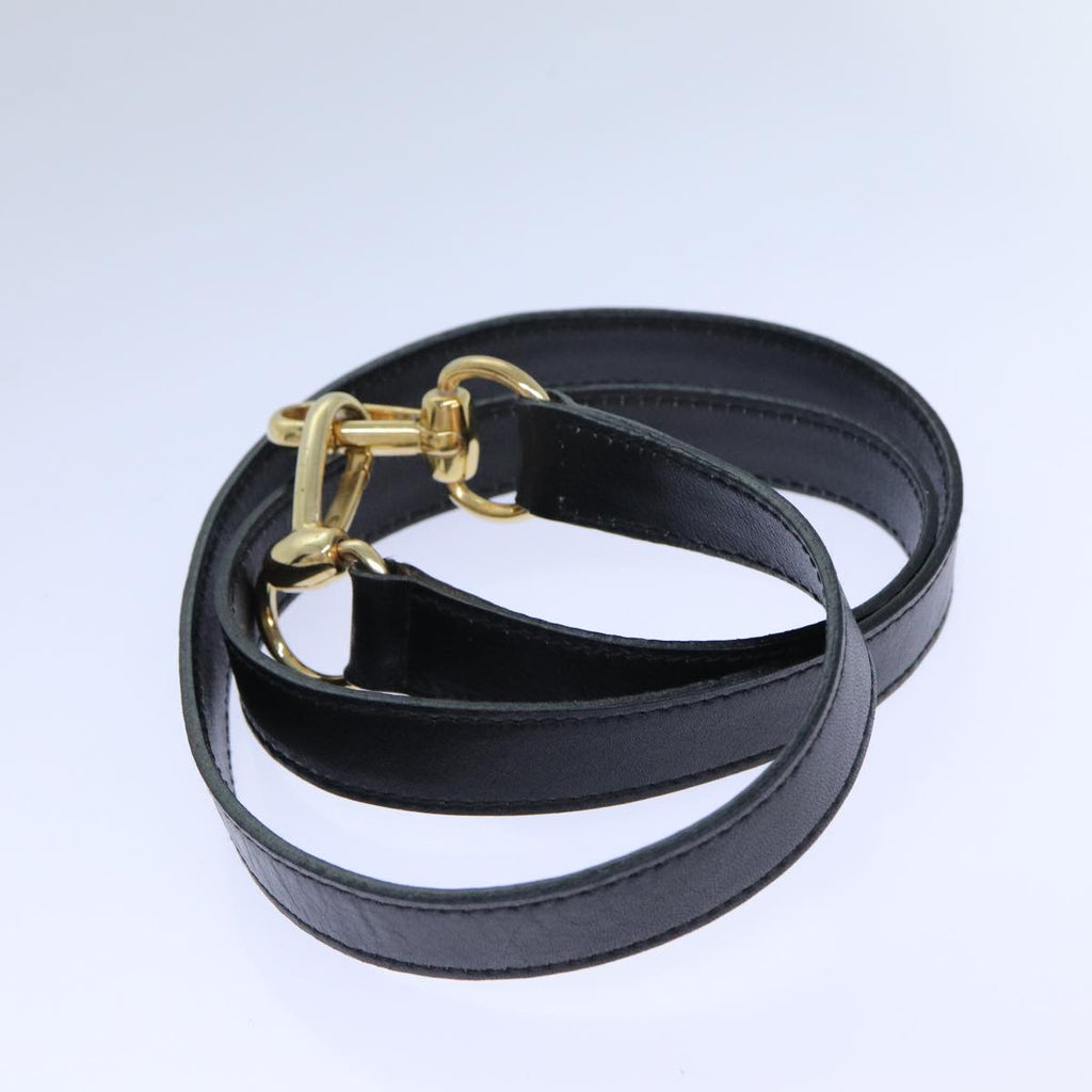 GUCCI Bamboo Hand Bag Leather 2way Black bs15878
