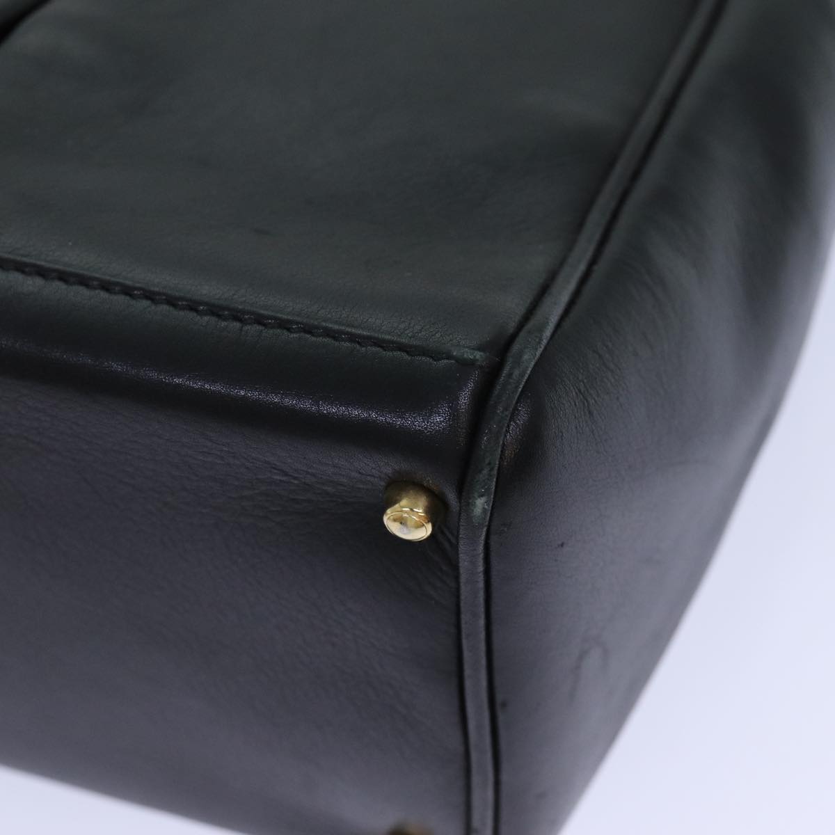 GUCCI Bamboo Hand Bag Leather 2way Black bs15878