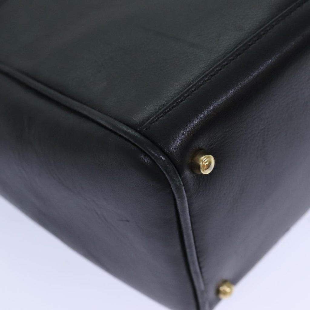 GUCCI Bamboo Hand Bag Leather 2way Black bs15878