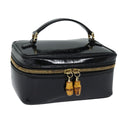 GUCCI Bamboo Vanity Hand Bag Enamel Black bs15879