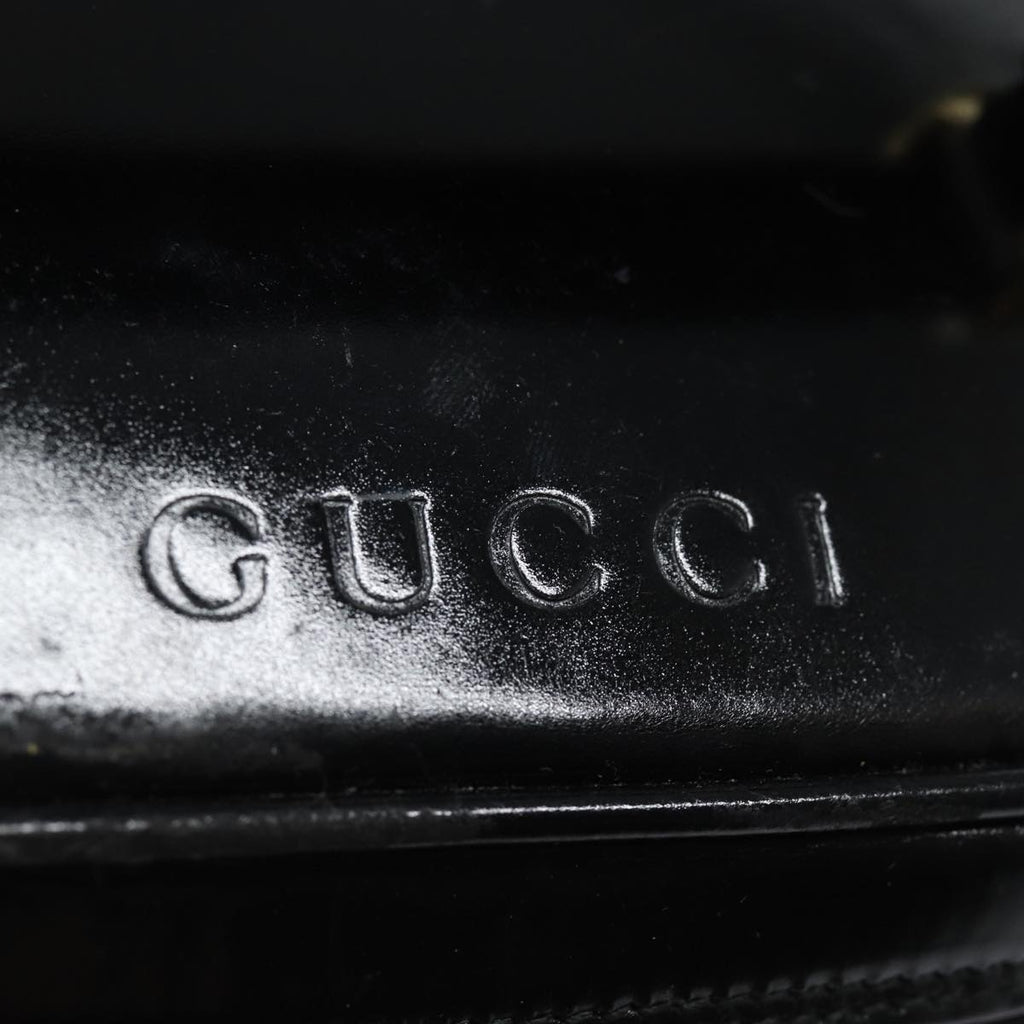 GUCCI Bamboo Vanity Hand Bag Enamel Black bs15879
