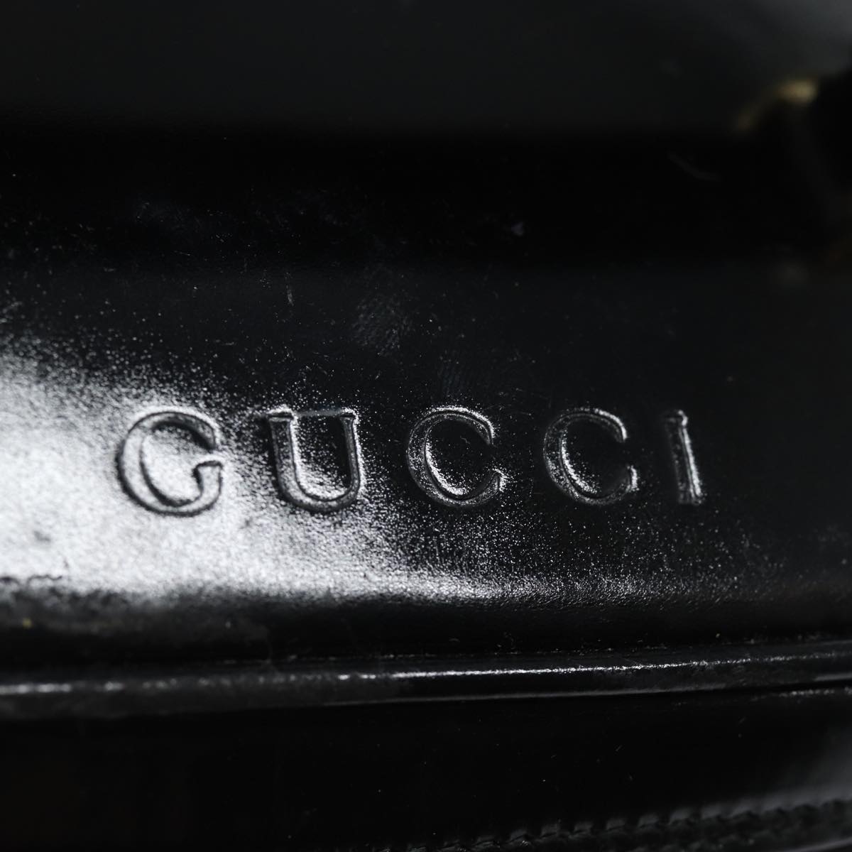 GUCCI Bamboo Vanity Hand Bag Enamel Black bs15879