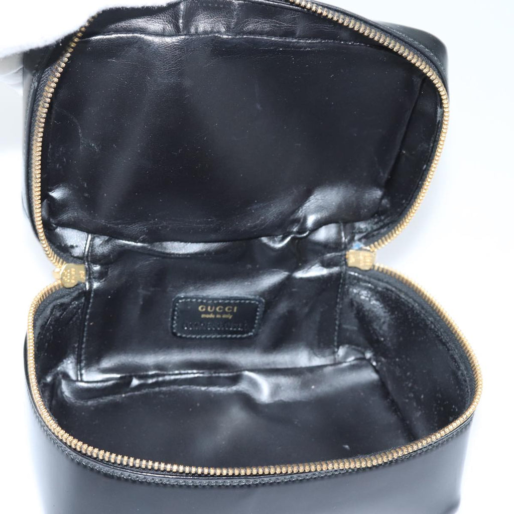 GUCCI Bamboo Vanity Hand Bag Enamel Black bs15879