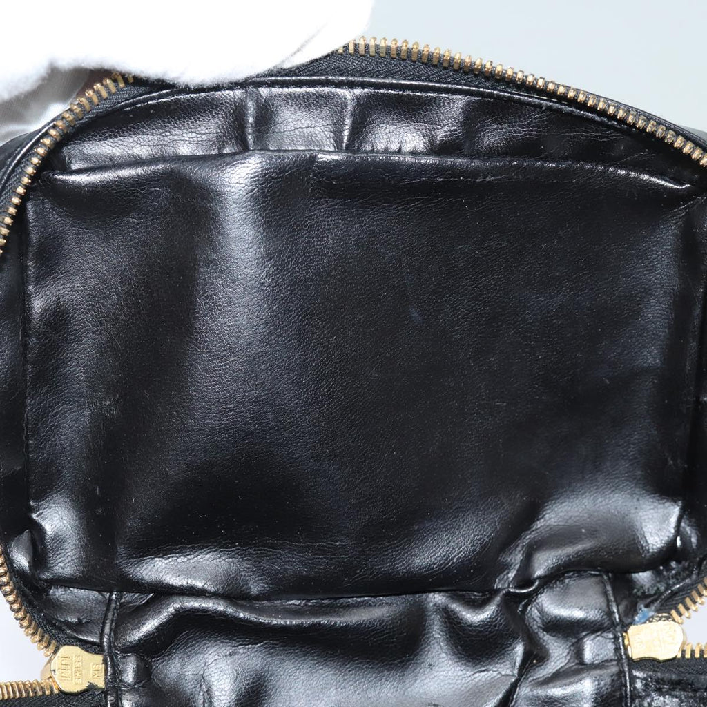 GUCCI Bamboo Vanity Hand Bag Enamel Black bs15879