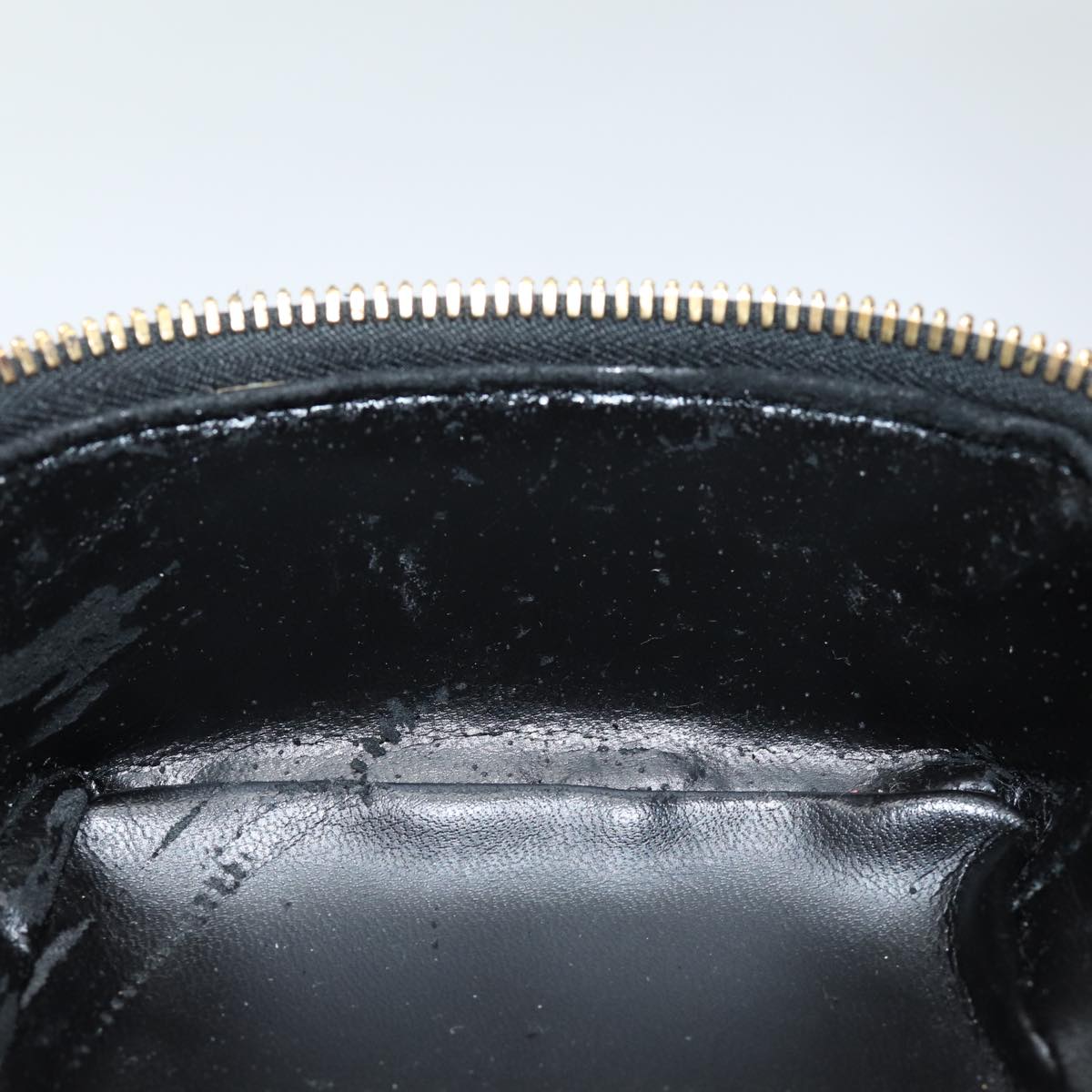 GUCCI Bamboo Vanity Hand Bag Enamel Black bs15879