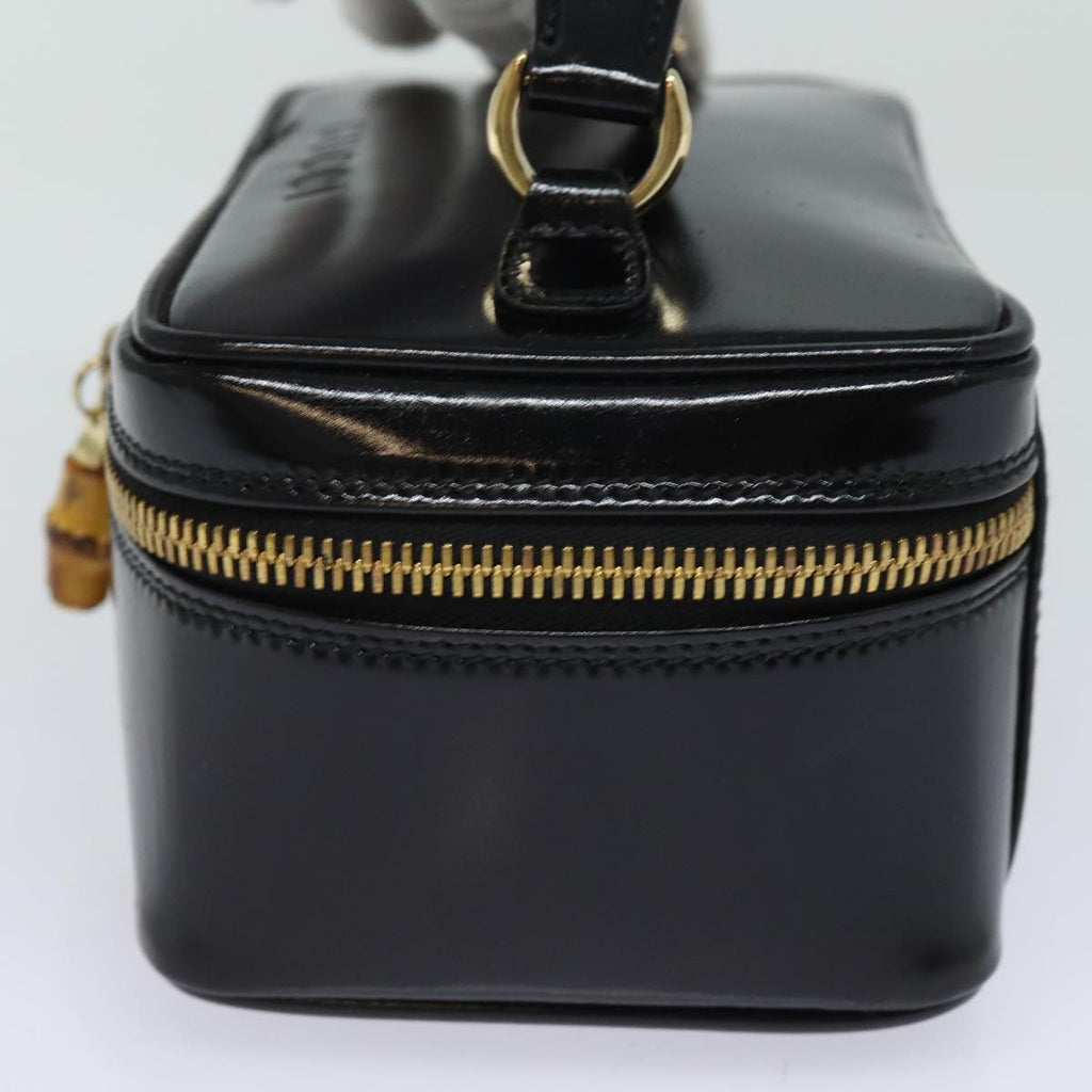 GUCCI Bamboo Vanity Hand Bag Enamel Black bs15879
