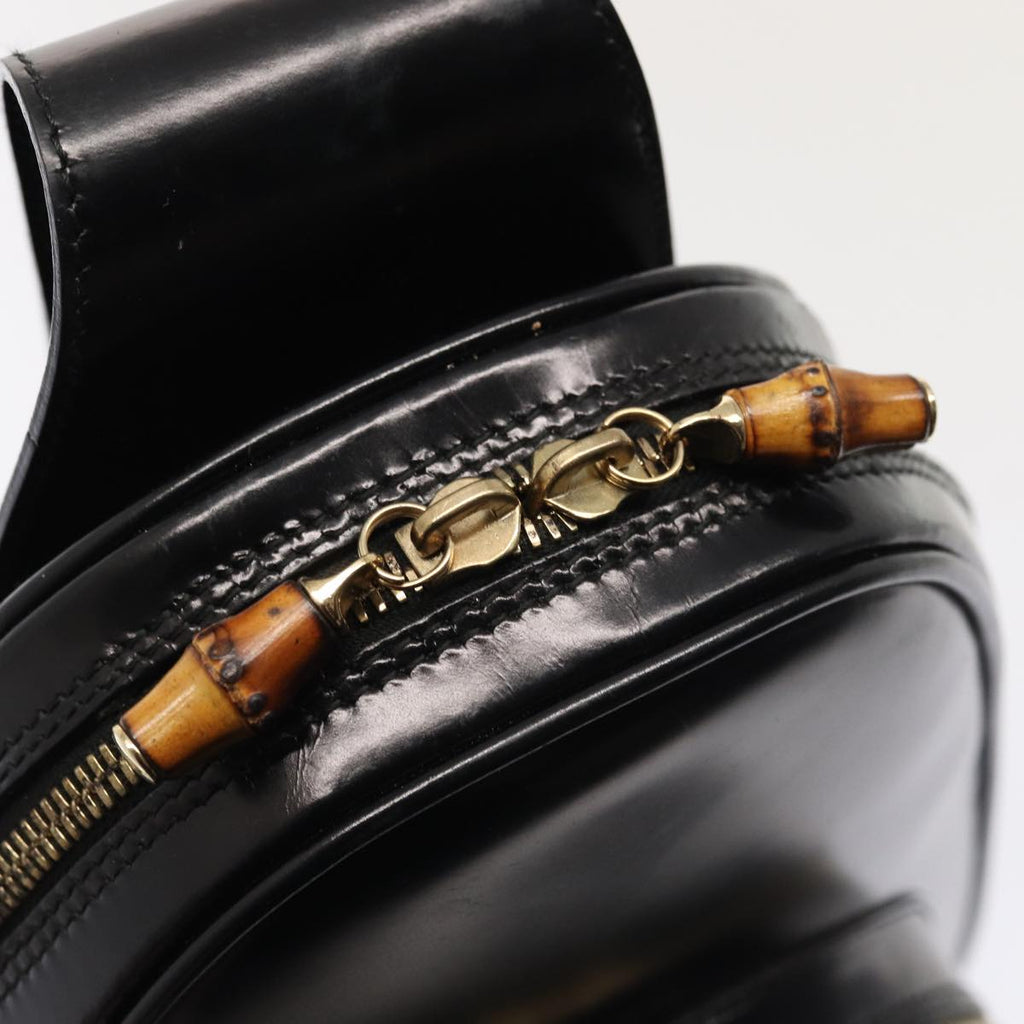 GUCCI Body Bag Enamel Black 003 2113 0027 bs15880