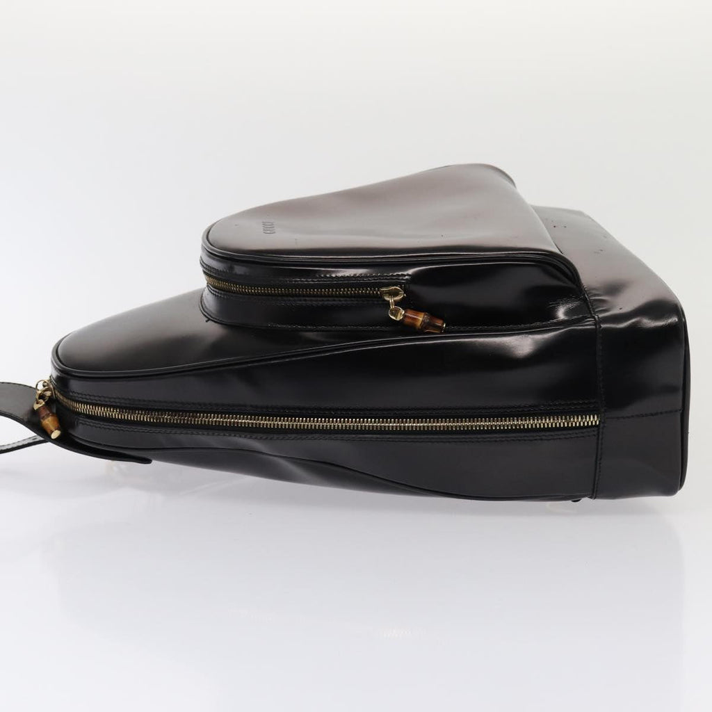 GUCCI Body Bag Enamel Black 003 2113 0027 bs15880