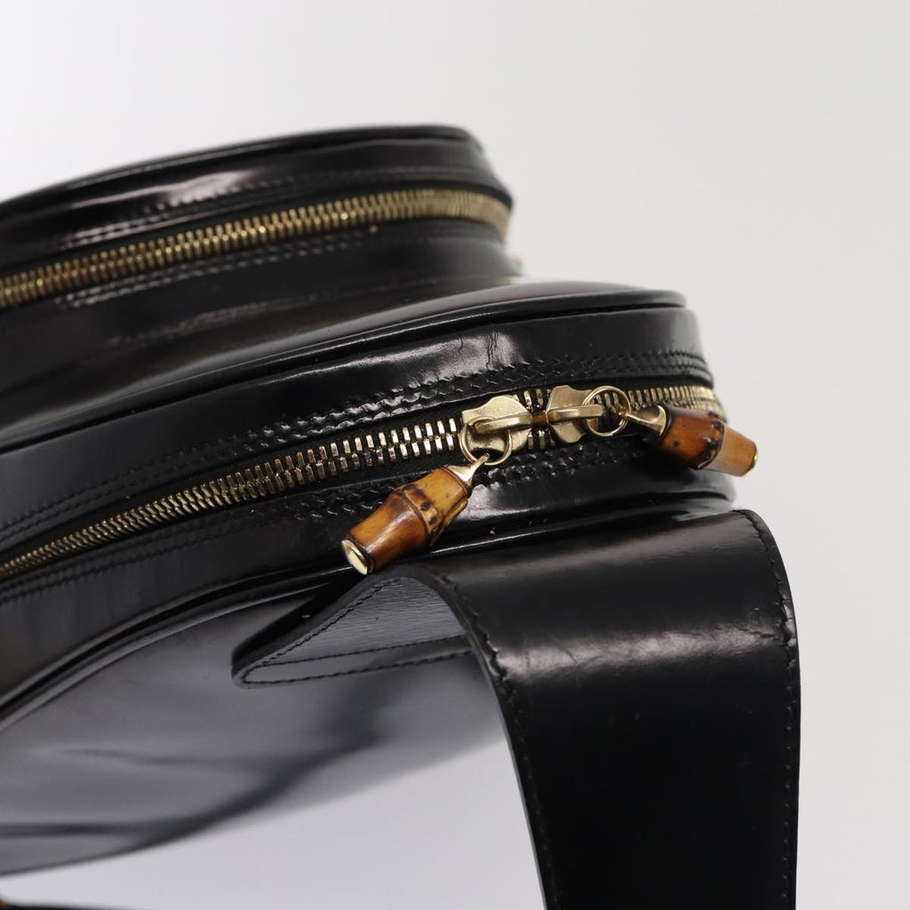 GUCCI Body Bag Enamel Black 003 2113 0027 bs15880